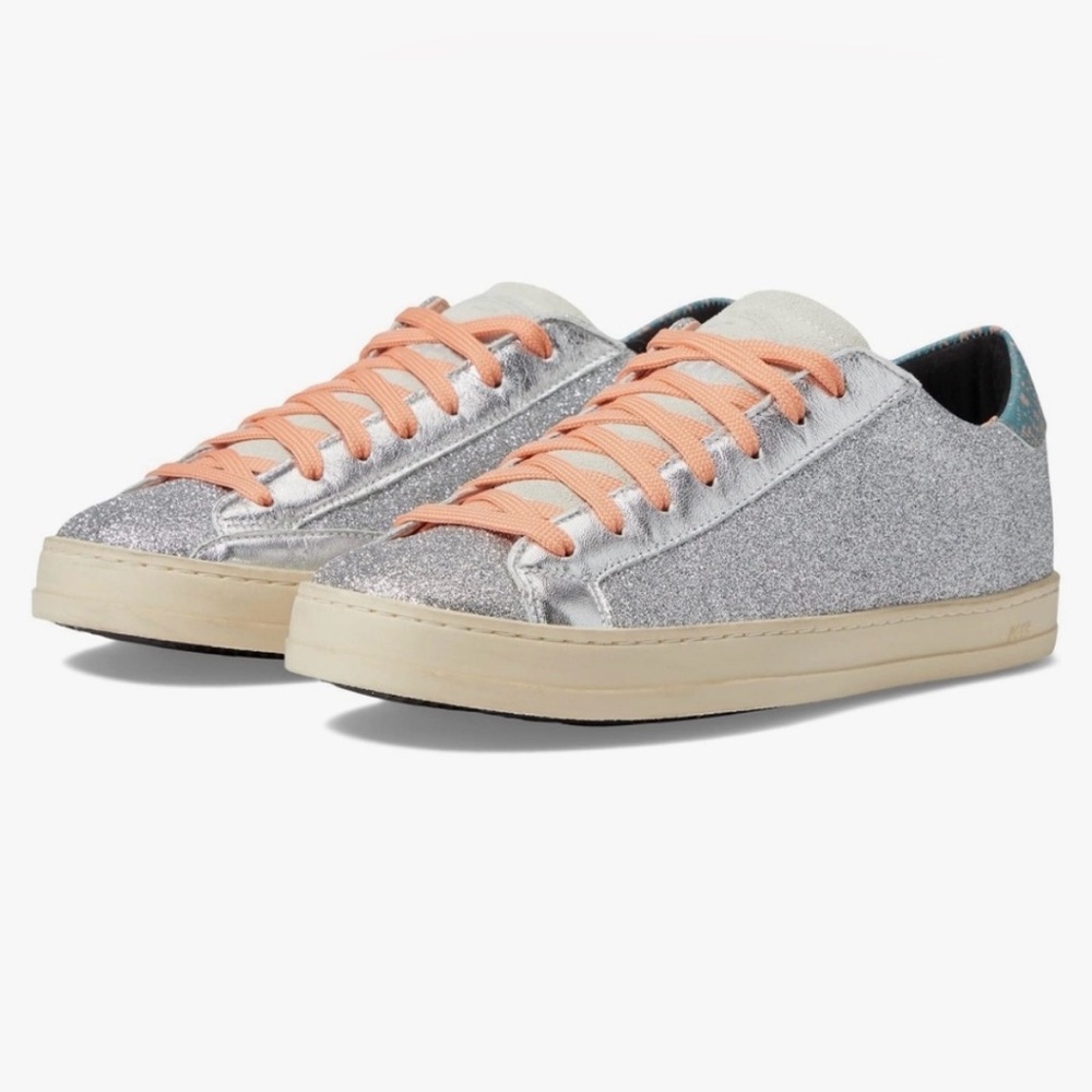 P448 John Silver and Peach Women's Sneakers